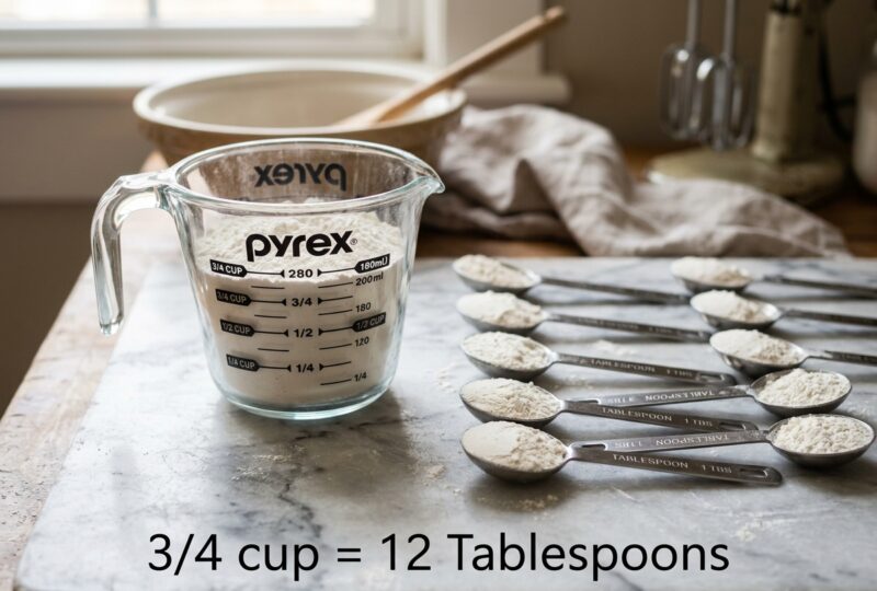 How Many Tablespoons in 3/4 cup?